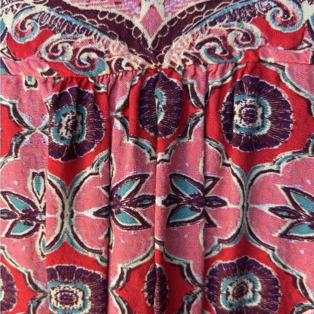 Free People Falling For You Top Medium Faux Wrap Hibiscus‎ Combo Excellent - Picture 11 of 12